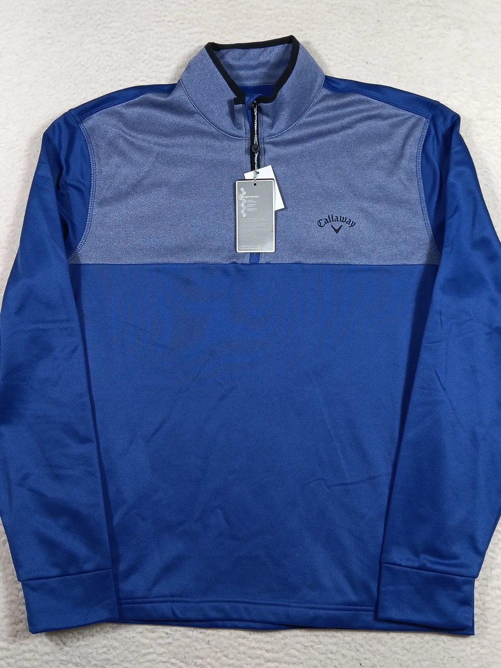 Callaway Pullover Mens Large Royal Blue Opti-Series Performance 1/4 Zip Golf